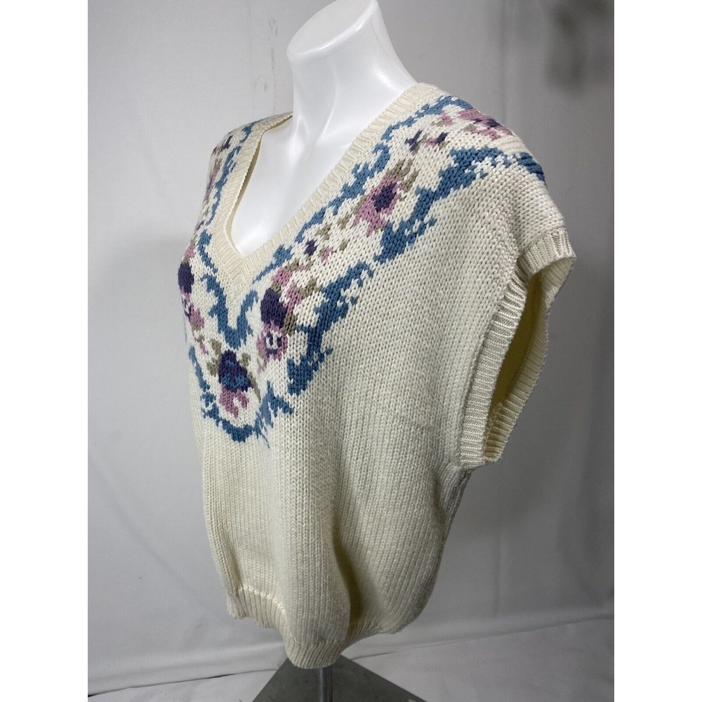 Ms Russ Sweater Vest Womens 20W Floral Knit Cottagecore Plus Size Layering - Picture 7 of 12